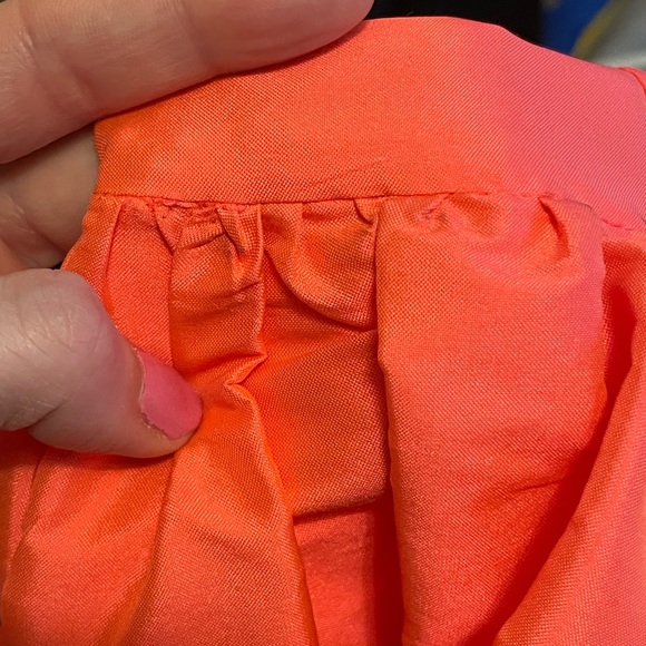 Batsheva Mini Prairie Dress in Neon Sunset Coral Pink - Picture 9 of 12